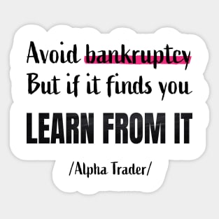Risk Management Wisdom Quote: Smart Investor Saying Sticker